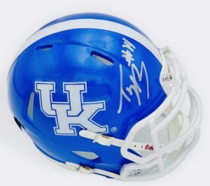 Ty Bryant autograph, Ty Bryant signed, Kentucky Wildcats memorabilia, signed mini helmet, Kentucky collectible, BAS authenticated, autographed mini helmet, safety autograph, SEC football memorabilia, college football memorabilia, Wildcats collectible, mini helmet display, All-SEC autograph, Kentucky football autograph, Wildcats defensive back