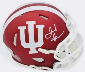 Josh Hoover autograph, Josh Hoover signed, Indiana Hoosiers memorabilia, national champion memorabilia, signed mini helmet, Indiana collectible, BAS authenticated, autographed mini helmet, quarterback autograph, Big Ten football memorabilia, college football memorabilia, Hoosiers collectible, mini helmet display, TCU transfer autograph, Indiana football autograph