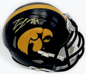 Trevor Lauck autograph, Trevor Lauck signed, Iowa Hawkeyes memorabilia, signed mini helmet, Iowa collectible, BAS authenticated, autographed mini helmet, offensive tackle autograph, Big Ten football memorabilia, college football memorabilia, Hawkeyes collectible, mini helmet display, Joe Moore Award, Iowa football autograph, offensive line autograph