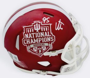 Tyrique Tucker autograph, Tyrique Tucker signed, Indiana Hoosiers memorabilia, national champion memorabilia, signed mini helmet, Indiana collectible, BAS authenticated, autographed mini helmet, defensive tackle autograph, Big Ten football memorabilia, college football memorabilia, Hoosiers collectible, mini helmet display, All-America autograph, Indiana football autograph
