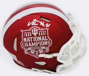 Tyrique Tucker autograph, Tyrique Tucker signed, Indiana Hoosiers memorabilia, national champion memorabilia, signed mini helmet, Indiana collectible, BAS authenticated, autographed mini helmet, defensive tackle autograph, Big Ten football memorabilia, college football memorabilia, Hoosiers collectible, mini helmet display, All-America autograph, Indiana football autograph