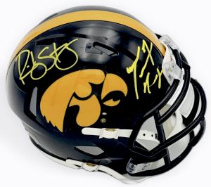 Ricky Stanzi autograph, Marvin McNutt autograph, Iowa Hawkeyes memorabilia, dual signed mini helmet, signed mini helmet, Iowa collectible, BAS authenticated, autographed mini helmet, quarterback autograph, wide receiver autograph, Big Ten football memorabilia, college football memorabilia, Hawkeyes collectible, Iowa all-time receiver, Iowa football autograph