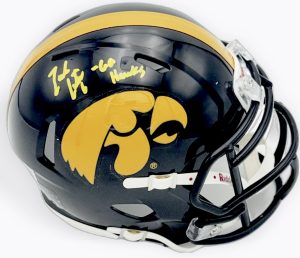 Zach Lutmer autograph, Zach Lutmer signed, Iowa Hawkeyes memorabilia, signed mini helmet, Iowa collectible, BAS authenticated, autographed mini helmet, defensive back autograph, Big Ten football memorabilia, college football memorabilia, Hawkeyes collectible, mini helmet display, NCAA memorabilia, Iowa football autograph, All-Big Ten defensive back