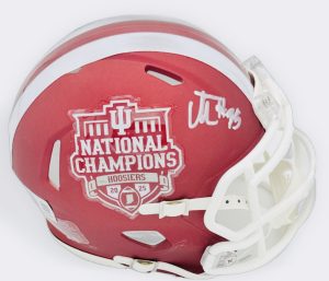 Tyrique Tucker autograph, Tyrique Tucker signed, Indiana Hoosiers memorabilia, national champion memorabilia, signed mini helmet, Indiana collectible, BAS authenticated, autographed mini helmet, defensive tackle autograph, Big Ten football memorabilia, college football memorabilia, Hoosiers collectible, mini helmet display, All-America autograph, Indiana football autograph