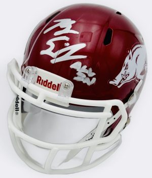 Ryan Silverfield autograph, Ryan Silverfield signed, Arkansas Razorbacks memorabilia, signed mini helmet, Arkansas collectible, BAS authenticated, autographed mini helmet, head coach autograph, SEC football memorabilia, college football memorabilia, Razorbacks collectible, mini helmet display, coaching autograph, Arkansas football autograph, first-year head coach