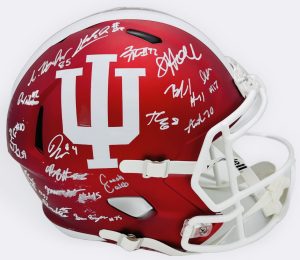Indiana Hoosiers team signed helmet, Turbo Richard autograph, Stephen Daley autograph, Tyrique Tucker autograph, Isaiah Jones autograph, Lee Beebe autograph, Nico Radicic autograph, 2026 Indiana Hoosiers memorabilia, 2026 team signed helmet, Big Ten football memorabilia, college football memorabilia, national champion autograph, BAS authenticated, full size helmet display, Indiana football autograph
