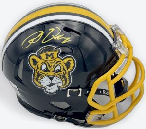 Donovan Olugbode autograph, Donovan Olugbode signed, Missouri Tigers memorabilia, Mizzou memorabilia, signed mini helmet, Missouri collectible, BAS authenticated, autographed mini helmet, wide receiver autograph, SEC football memorabilia, college football memorabilia, Mizzou collectible, mini helmet display, NCAA memorabilia, Missouri football autograph