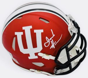 Josh Hoover autograph, Josh Hoover signed, Indiana Hoosiers memorabilia, national champion memorabilia, signed mini helmet, Indiana collectible, BAS authenticated, autographed mini helmet, quarterback autograph, Big Ten football memorabilia, college football memorabilia, Hoosiers collectible, mini helmet display, TCU transfer autograph, Indiana football autograph