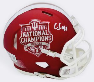 Carter Smith autograph, Carter Smith signed, Indiana Hoosiers memorabilia, national champion memorabilia, signed mini helmet, Indiana collectible, BAS authenticated, autographed mini helmet, offensive tackle autograph, Big Ten football memorabilia, college football memorabilia, Hoosiers collectible, mini helmet display, All-American autograph, Indiana football autograph