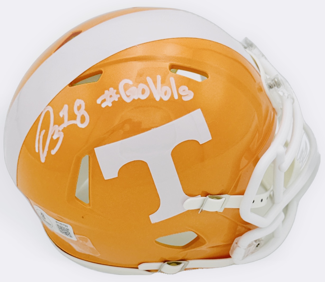 DeSean Bishop autograph, DeSean Bishop signed, Tennessee Volunteers memorabilia, signed mini helmet, Tennessee collectible, BAS authenticated, autographed mini helmet, running back autograph, SEC football memorabilia, college football memorabilia, Volunteers collectible, mini helmet display, All-SEC autograph, Tennessee football autograph, Vols running back
