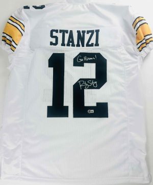 Ricky Stanzi autograph, Ricky Stanzi signed, Iowa Hawkeyes memorabilia, signed custom jersey, game cut jersey, Iowa collectible, BAS authenticated, autographed football jersey, quarterback autograph, Big Ten football memorabilia, college football memorabilia, Hawkeyes collectible, Orange Bowl champion, Iowa football autograph, XL jersey autograph