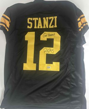 Ricky Stanzi autograph, Ricky Stanzi signed, Iowa Hawkeyes memorabilia, signed custom jersey, game cut jersey, Iowa collectible, BAS authenticated, autographed football jersey, quarterback autograph, Big Ten football memorabilia, college football memorabilia, Hawkeyes collectible, Orange Bowl champion, Iowa football autograph, XL jersey autograph