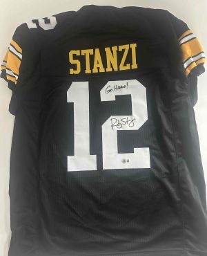 Ricky Stanzi autograph, Ricky Stanzi signed, Iowa Hawkeyes memorabilia, signed custom jersey, game cut jersey, Iowa collectible, BAS authenticated, autographed football jersey, quarterback autograph, Big Ten football memorabilia, college football memorabilia, Hawkeyes collectible, Orange Bowl champion, Iowa football autograph, XL jersey autograph