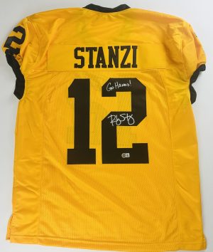 Ricky Stanzi autograph, Ricky Stanzi signed, Iowa Hawkeyes memorabilia, signed custom jersey, Iowa collectible, BAS authenticated, autographed football jersey, quarterback autograph, Big Ten football memorabilia, college football memorabilia, Hawkeyes collectible, Orange Bowl champion, Iowa football autograph, Hawkeyes quarterback, custom jersey display