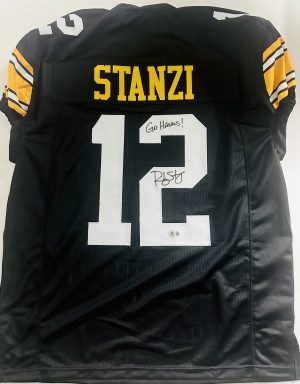 Ricky Stanzi autograph, Ricky Stanzi signed, Iowa Hawkeyes memorabilia, signed custom jersey, Iowa collectible, BAS authenticated, autographed football jersey, quarterback autograph, Big Ten football memorabilia, college football memorabilia, Hawkeyes collectible, Orange Bowl champion, Iowa football autograph, Hawkeyes quarterback, custom jersey display