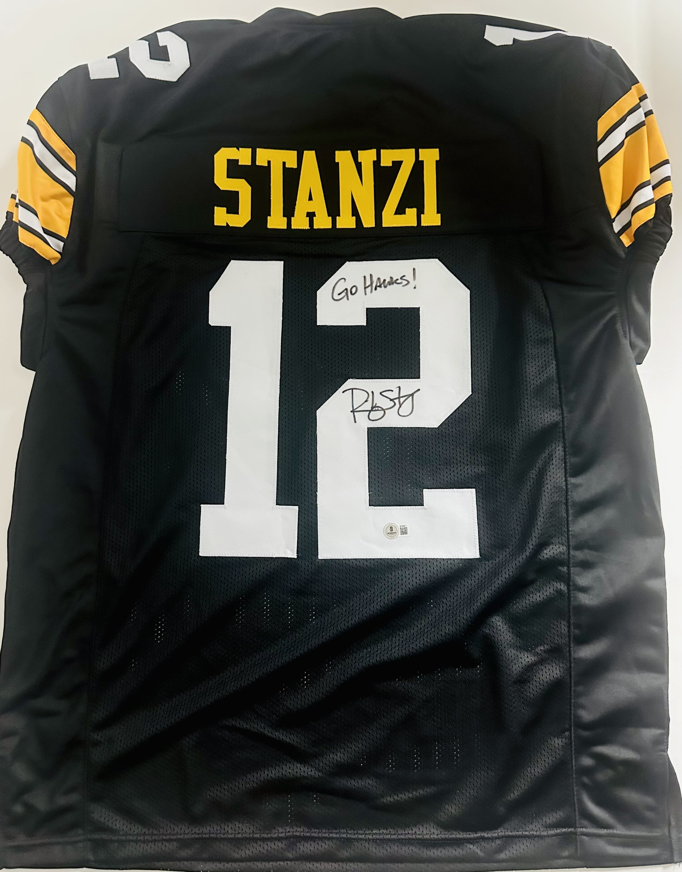 Ricky Stanzi autograph, Ricky Stanzi signed, Iowa Hawkeyes memorabilia, signed custom jersey, Iowa collectible, BAS authenticated, autographed football jersey, quarterback autograph, Big Ten football memorabilia, college football memorabilia, Hawkeyes collectible, Orange Bowl champion, Iowa football autograph, Hawkeyes quarterback, custom jersey display