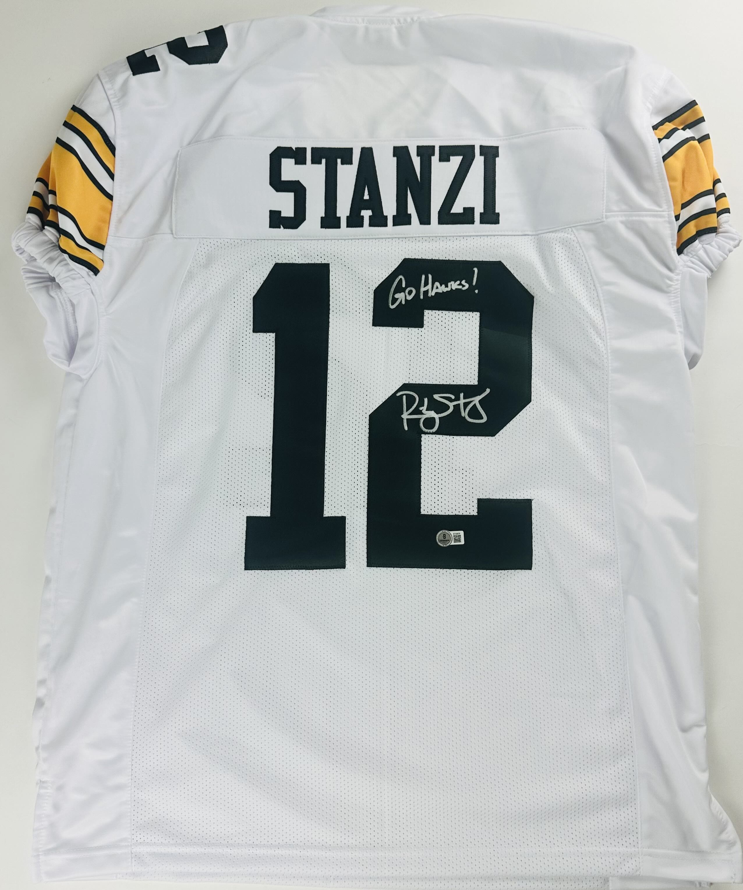 Ricky Stanzi autograph, Ricky Stanzi signed, Iowa Hawkeyes memorabilia, signed custom jersey, Iowa collectible, BAS authenticated, autographed football jersey, quarterback autograph, Big Ten football memorabilia, college football memorabilia, Hawkeyes collectible, Orange Bowl champion, Iowa football autograph, Hawkeyes quarterback, custom jersey display