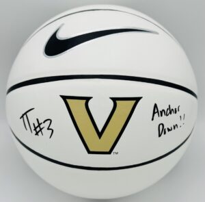 Tyler Tanner autograph, Tyler Tanner signed, Vanderbilt Commodores memorabilia, signed logo basketball, Nike basketball autograph, BAS authenticated, autographed basketball, men’s basketball memorabilia, SEC basketball memorabilia, college basketball memorabilia, Commodores collectible, guard autograph, All-SEC autograph, Lute Olson Award, NCAA basketball memorabilia