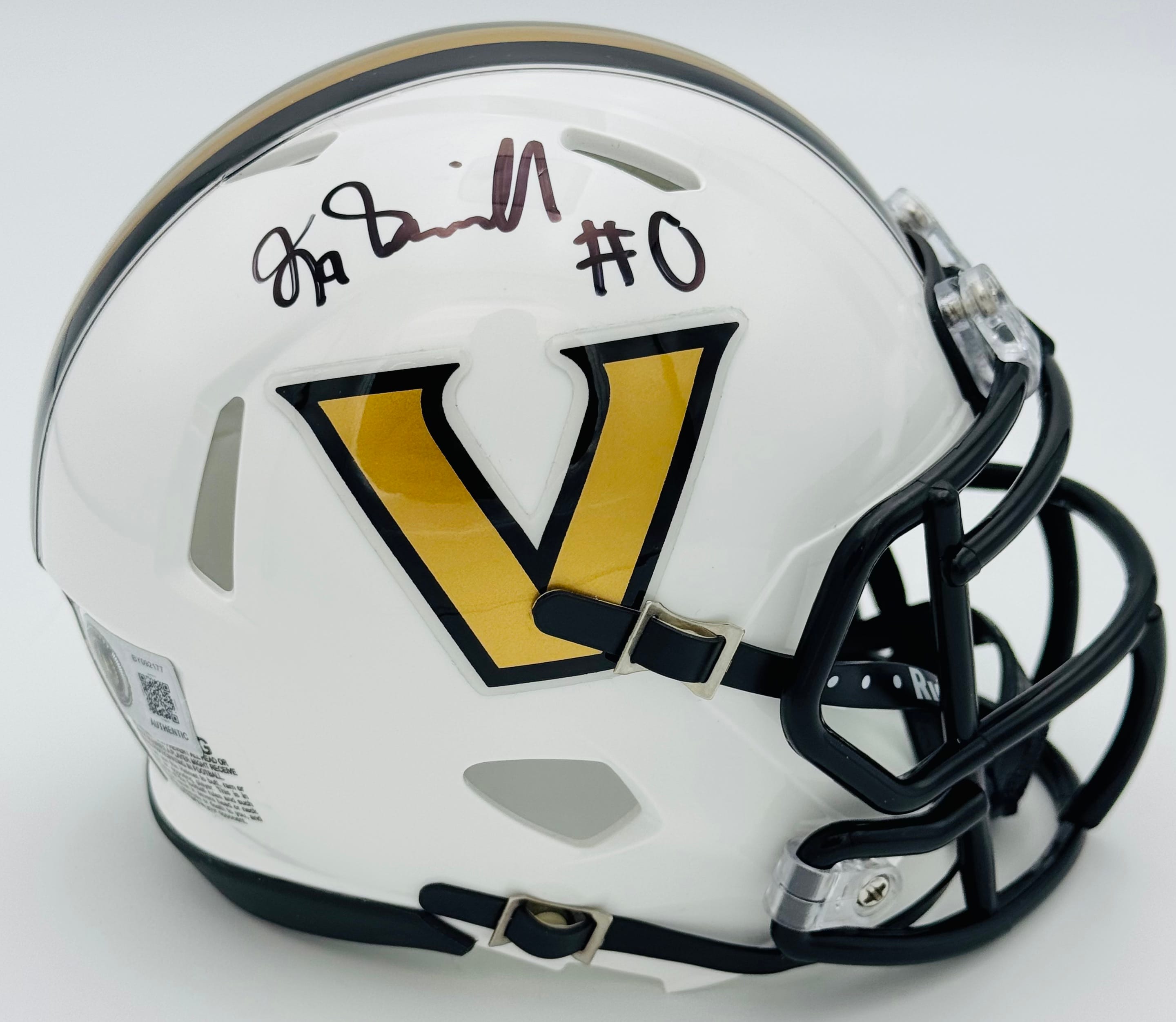 Junior Sherrill autograph, Junior Sherrill signed, Vanderbilt Commodores memorabilia, signed mini helmet, Vanderbilt collectible, BAS authenticated, autographed mini helmet, wide receiver autograph, SEC football memorabilia, college football memorabilia, Commodores collectible, mini helmet display, NCAA memorabilia, Vanderbilt football autograph, Commodores wide receiver