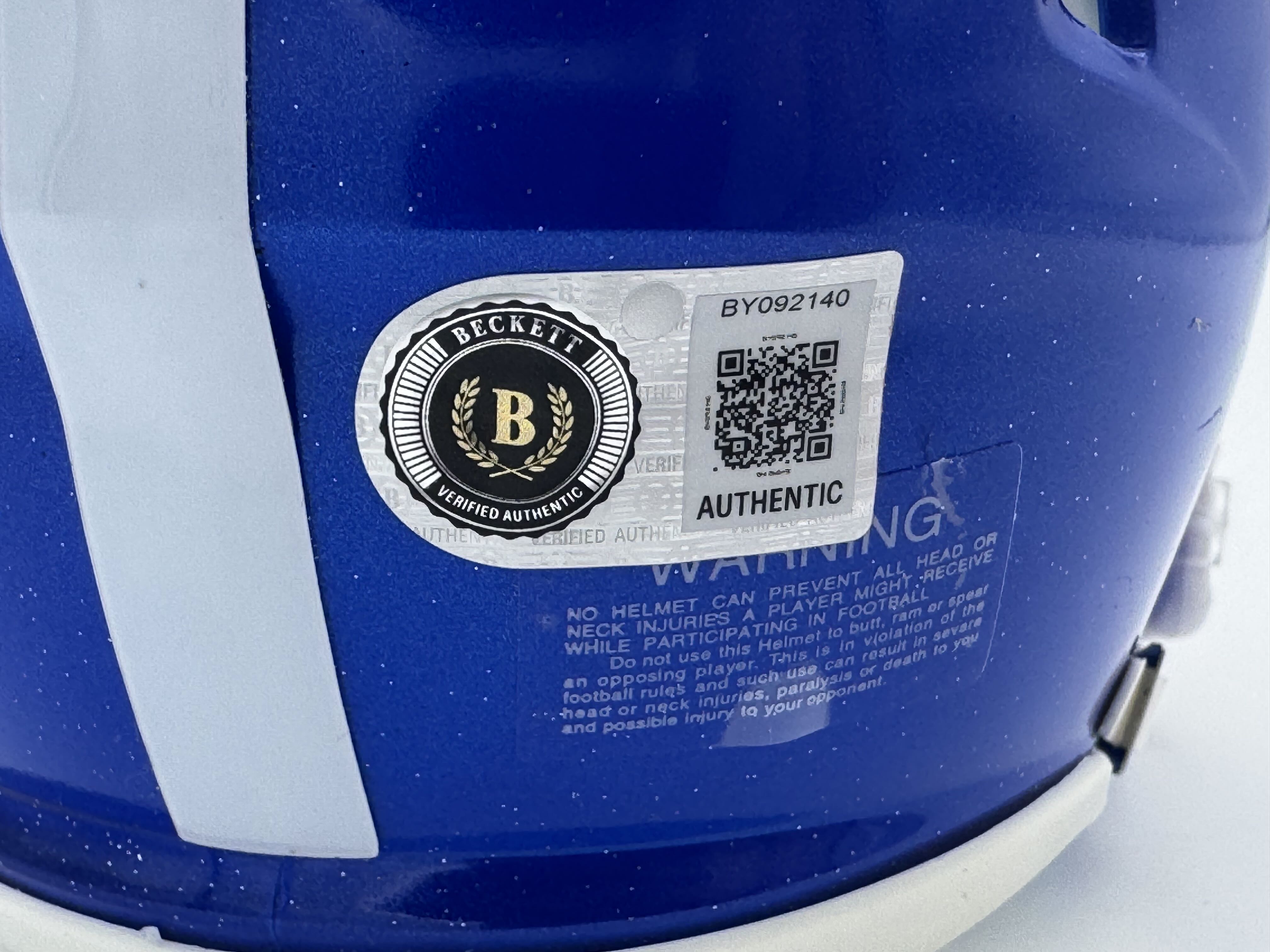 CJ Baxter Signed Kentucky Wildcats Mini Football Helmet Autograph BAS J40 - Image 2