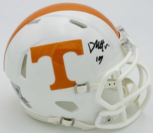 Daune Morris autograph, Daune Morris signed, Tennessee Volunteers memorabilia, signed mini helmet, Tennessee collectible, BAS authenticated, autographed mini helmet, running back autograph, SEC football memorabilia, college football memorabilia, Volunteers collectible, mini helmet display, NCAA memorabilia, Tennessee football autograph, Vols running back