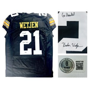 Kaden Wetjen autograph, Kaden Wetjen signed, Iowa Hawkeyes memorabilia, signed custom jersey, football jersey autograph, Iowa collectible, BAS authenticated, autographed football jersey, return specialist autograph, Big Ten football memorabilia, college football memorabilia, Hawkeyes collectible, Jet Award winner, consensus All-American, Iowa football autograph