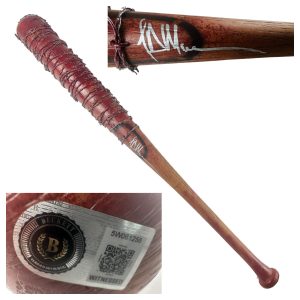 Jeffrey Dean Morgan autograph, Jeffrey Dean Morgan signed, Negan autograph, McFarlane Toys Lucille bat, Lucille bat replica, The Walking Dead memorabilia, signed Lucille bat, BAS authenticated, Walking Dead Dead City, TV memorabilia, horror memorabilia, Negan collectible, prop replica autograph, Walking Dead collectible, entertainment memorabilia