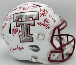 Texas Tech Red Raiders team signed helmet, Joey McGuire autograph, Will Hammond autograph, Sheridan Wilson autograph, Terrance Carter autograph, J’Koby Williams autograph, Austin Romaine autograph, 2026 Texas Tech memorabilia, Big 12 football memorabilia, 2026 team signed helmet, BAS authenticated, college football memorabilia, Red Raiders team collectible, full size helmet display, Texas Tech football autograph