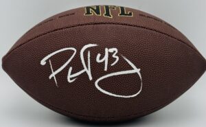 autographed football, BAS authenticated, Big Ten football memorabilia, Colts collectible, football memorabilia, Hawkeyes collectible, Indianapolis Colts memorabilia, Iowa Hawkeyes memorabilia, linebacker autograph, NFL memorabilia, Orange Bowl champion, Pat Angerer autograph, Pat Angerer signed, signed NFL football, Super Grip football