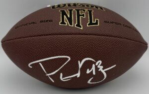autographed football, BAS authenticated, Big Ten football memorabilia, Colts collectible, football memorabilia, Hawkeyes collectible, Indianapolis Colts memorabilia, Iowa Hawkeyes memorabilia, linebacker autograph, NFL memorabilia, Orange Bowl champion, Pat Angerer autograph, Pat Angerer signed, signed NFL football, Super Grip football