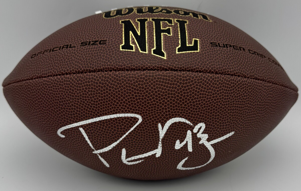 autographed football, BAS authenticated, Big Ten football memorabilia, Colts collectible, football memorabilia, Hawkeyes collectible, Indianapolis Colts memorabilia, Iowa Hawkeyes memorabilia, linebacker autograph, NFL memorabilia, Orange Bowl champion, Pat Angerer autograph, Pat Angerer signed, signed NFL football, Super Grip football