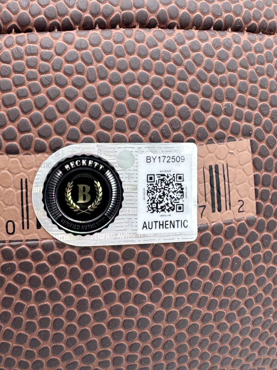 Pat Angerer Signed NFL Super Grip Football Iowa Hawkeyes Colts Autograph Bas K09 - Image 2