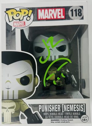 Jon Bernthal signed Funko, Punisher Funko Pop, signed Funko Pop, autographed Funko Pop, Jon Bernthal autograph, The Punisher Nemessis Funko Pop, Punisher Nemessis #118, Marvel autographed collectible, Marvel Funko Pop, BAS authenticated, Beckett authenticated autograph, Frank Castle collectible, Daredevil memorabilia, signed Marvel memorabilia, autographed pop culture collectibles