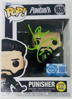 Jon Bernthal signed Funko, Punisher Funko Pop, signed Funko Pop, autographed Funko Pop, Jon Bernthal autograph, Punisher Glow in the Dark Funko Pop, Punisher Funko Pop #1635, glow in the dark Funko Pop, Marvel autographed collectible, Marvel Funko Pop, BAS authenticated, Beckett authenticated autograph, Frank Castle collectible, Daredevil memorabilia, signed Marvel memorabilia