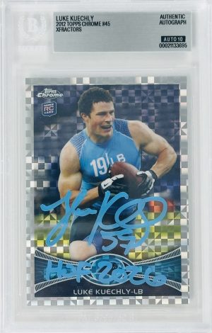 Luke Kuechly Signed 2012 Topps Chrome X-Fractor Refractor Rookie Card RC – “HOF 2026” Inscription – Autograph – BAS Auto Grade 10