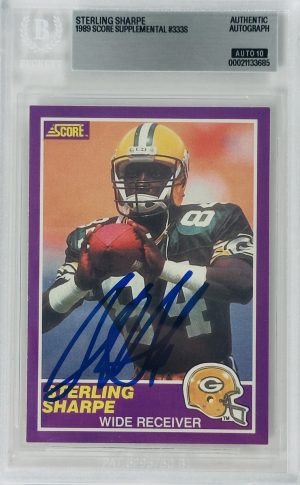 Sterling Sharpe Signed 1989 Score Supplemental Rookie RC BAS Auto Grade 10 685