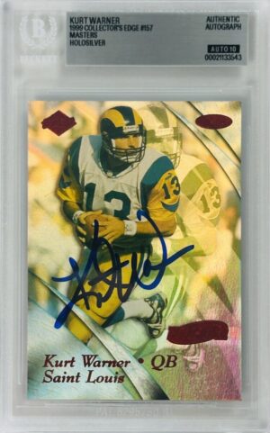 Kurt Warner Signed 1999 Collector’s Edge Holosilver Rookie Card RC /3500 – Autograph – BAS Certified
