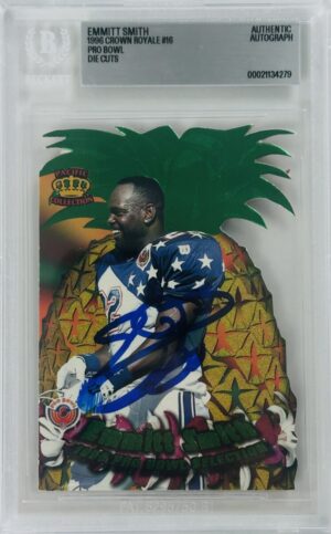 Emmitt Smith Signed 1996 Pacific Crown Royale Pro Bowl Die Cut – Dallas Cowboys – Autograph – BAS Certified