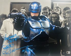 Peter Weller autograph, Peter Weller signed, RoboCop memorabilia, RoboCop signed photo, Peter Weller 16x20, signed 16x20 photo, Your Move Creep, Your Move Creep inscription, inscribed autograph, RoboCop collectible, BAS authenticated, autographed movie photo, 80s movie memorabilia, sci-fi memorabilia, Peter Weller RoboCop