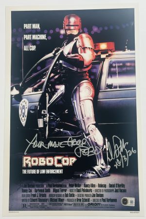 Peter Weller autograph, Peter Weller signed, RoboCop memorabilia, RoboCop movie poster, signed movie poster, RoboCop 11x17, signed 11x17 photo, Your Move Creep, Your Move Creep inscription, inscribed autograph, RoboCop collectible, BAS authenticated, autographed movie poster, 80s movie memorabilia, Peter Weller RoboCop