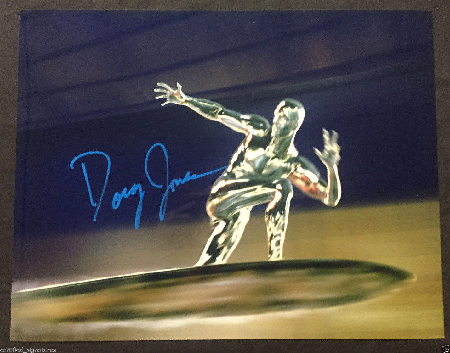 DOUG JONES SILVER SURFER SIGNED 11X14 METALLIC PHOTO FANTASTIC FOUR PROOF COA J2
