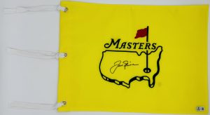 Jack Nicklaus autograph, Jack Nicklaus signed, Augusta Masters flag, Masters Tournament memorabilia, golf pin flag signed, signed golf flag, golf memorabilia collectible, PGA legend autograph, Masters golf collectible, Golden Bear autograph, Augusta golf flag, golf autograph collectible, Masters champion memorabilia, golf memorabilia, Jack Nicklaus collectible