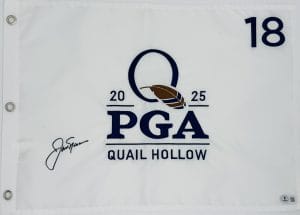 Jack Nicklaus autograph, Jack Nicklaus signed, PGA Championship 2025, Quail Hollow golf flag, golf pin flag signed, major championship memorabilia, golf memorabilia collectible, PGA Tour collectible, signed golf flag, Jack Nicklaus collectible, golf autograph collectible, championship golf flag, golf fan collectible, PGA memorabilia, signed sports memorabilia