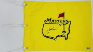 Jack Nicklaus autograph, Jack Nicklaus signed, Augusta Masters flag, Masters Tournament memorabilia, golf pin flag signed, signed golf flag, golf memorabilia collectible, PGA legend autograph, Masters golf collectible, Golden Bear autograph, Augusta golf flag, golf autograph collectible, Masters champion memorabilia, golf memorabilia, Jack Nicklaus collectible