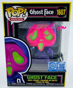 Matthew Lillard autograph, Matthew Lillard signed, Stu Macher autograph, Ghostface Funko Pop, Ghostface Blacklight Funko, Scream Funko Pop, horror Funko collectible, signed Ghostface Funko, slasher film collectible, Scream memorabilia collectible, horror movie collectible, Funko Pop autographed, Ghostface collectible, Scream fan collectible, horror movie autograph