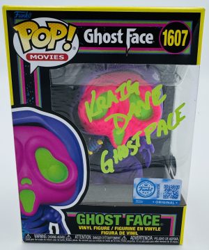 Kraig Dane autograph, Kraig Dane signed, Ghostface Funko Pop, Ghostface Blacklight Funko, Scream Funko Pop, horror Funko collectible, signed Ghostface Funko, slasher film collectible, Scream memorabilia collectible, horror movie collectible, Funko Pop autographed, Ghostface collectible, Scream fan collectible, horror movie autograph