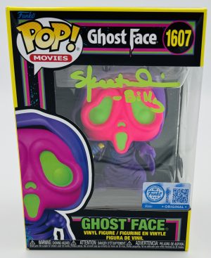 Skeet Ulrich autograph, Skeet Ulrich signed, Billy Loomis autograph, Ghostface Funko Pop, Ghostface Blacklight Funko, Scream Funko Pop, horror Funko collectible, signed Ghostface Funko, slasher film collectible, Scream memorabilia collectible, horror movie collectible, Funko Pop autographed, Ghostface collectible, Scream fan collectible, horror movie autograph
