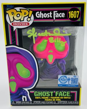 Skeet Ulrich autograph, Skeet Ulrich signed, Billy Loomis autograph, Ghostface Funko Pop, Ghostface Blacklight Funko, Scream Funko Pop, horror Funko collectible, signed Ghostface Funko, slasher film collectible, Scream memorabilia collectible, horror movie collectible, Funko Pop autographed, Ghostface collectible, Scream fan collectible, horror movie autograph