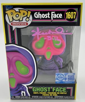 Skeet Ulrich autograph, Skeet Ulrich signed, Billy Loomis autograph, Ghostface Funko Pop, Ghostface Blacklight Funko, Scream Funko Pop, horror Funko collectible, signed Ghostface Funko, slasher film collectible, Scream memorabilia collectible, horror movie collectible, Funko Pop autographed, Ghostface collectible, Scream fan collectible, horror movie autograph