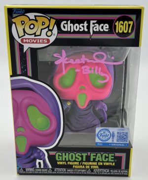 Skeet Ulrich autograph, Skeet Ulrich signed, Billy Loomis autograph, Ghostface Funko Pop, Ghostface Blacklight Funko, Scream Funko Pop, horror Funko collectible, signed Ghostface Funko, slasher film collectible, Scream memorabilia collectible, horror movie collectible, Funko Pop autographed, Ghostface collectible, Scream fan collectible, horror movie autograph